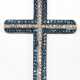Kreuz, 925er Silber, rhodiniert, saphirfarbene und brillante, weiße Zirkonia, in feiner Qualität, Maße mit Öse ca. 5,0 x 2,4 cm - photo 1