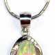 Kette und Anhänger mit echtem Opal und weißen Zirkonia, Maße mit Öse ca. 1,9 x 1,1 cm, Kettenlänge ca. 40 cm - Foto 1