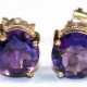 Ohrstecker, 375er GG / 9 kt., Amethyste, Durchmesser ca. 5 mm - фото 1