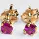 Ohrstecker, 14 k GG, Rubine, Dm. ca. 3 mm - Foto 1