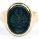 Siegelring, 585er GG, ovale Onyx-Platte mit tief geschnittenem Wappen (Gemme), Ges.-Gew. 6,26 g, RG 62 - Foto 1