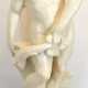 Gartenfigur "Neptun mit Fisch", Steinguß, restauriert, hell gefasst, 130x45x30 cm - photo 1