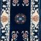 Teppich, Schurwolle, blaugrundig mit hellem Rand, floral und ornamental gemustert, 72x152 cm - Foto 1