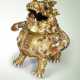 A SUPERB HARDSTONE-INLAID GILT-BRONZE LUDUAN-FORM CENSER AND COVER - photo 1