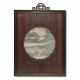 AN INSCRIBED ‘MISTY GREENERY SCENE AFTER RAIN’ MARBLE-INSET WOOD SCREENQING DYNASTY - фото 1