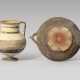 A CYPRIOT BICHROME-WARE POTTERY AMPHORA AND PLATE - photo 1