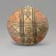 AN ANCIENT TRICHROME-WARE POTTERY PENDANT BALL - photo 1