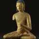 A GILT AND POLYCHROME STUCCO FIGURE OF BUDDHA - фото 1