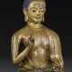A SILVER INLAID BRASS FIGURE OF A YOGI MASTER, MOST LIKELY PADAMPA SANGYE - photo 1