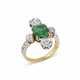 ANTIQUE EMERALD AND DIAMOND RING - photo 1 ANTIQUE EMERALD AND DIAMOND RING - photo 1