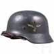 Stahlhelm M 35 der Luftwaffe mit beiden Abzeichen - photo 1