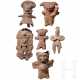 Sechs präkolumbische Tonfiguren, Mexiko, Veracruz (drei)/ Colima (eine), ca. 400 - 900 n. Chr. - Foto 1