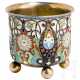 Cloisonné-Email-Kugelfußbecher, Russland, 20. Jhdt. - Foto 1