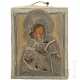 Kleine Ikone mit der Gottesmutter von Wladimir (Wladimirskaja) mit Filigranoklad, Russland, 19. Jhdt. - photo 1