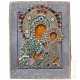 Ikone mit der Gottesmutter von Tichwin (Tichwinskaja) mit Perloklad, Russland, um 1800 - фото 1