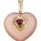 Herzanhänger mit Diamanten und Rubin - фото 1