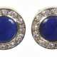Paar Ohrstecker mit Lapislazuli und Diamanten - photo 1 Paar Ohrstecker mit Lapislazuli und Diamanten - photo 1