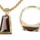 Anhänger und Ring mit Rauchquarzen - фото 1