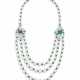 BULGARI SAPPHIRE, EMERALD, DIAMOND AND CULTURED PEARL `FIOCCO REALE` NECKLACE - Foto 1 BULGARI SAPPHIRE, EMERALD, DIAMOND AND CULTURED PEARL `FIOCCO REALE` NECKLACE - Foto 1