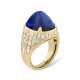 RARE BULGARI SAPPHIRE AND DIAMOND `TROMBINO` RING - photo 1 RARE BULGARI SAPPHIRE AND DIAMOND `TROMBINO` RING - photo 1