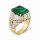 BULGARI EMERALD AND DIAMOND `TROMBINO` RING - photo 1