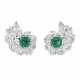 CARTIER MID-20TH CENTURY EMERALD AND DIAMOND EARRINGS - фото 1