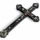 Christliches Kreuz aus Hartholz mit Perlmutteinlagen - Foto 1