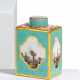 PORCELAIN TURQUOISE-GROUND TEA CADDY WITH SHIPPING SCENES - photo 1 PORCELAIN TURQUOISE-GROUND TEA CADDY WITH SHIPPING SCENES - photo 1