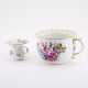 PORCELAIN SPITTOON AND CHAMBRE POT WITH FLOWER PAINTING - photo 1