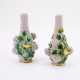 TWO SMALL PORCELAIN SNOWBALL VASES WITH BIRDS - photo 1