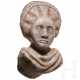 Büste einer Frau, provinzialrömische Kleinskulptur aus Marmor, Ende 2. Jhdt. n. Chr. - photo 1