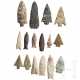 16 verschiedene Typen prähistorischer Spitzen aus Feuerstein, Nordamerika, 13. - 2. Jtsd. v. Chr. - photo 1 16 verschiedene Typen prähistorischer Spitzen aus Feuerstein, Nordamerika, 13. - 2. Jtsd. v. Chr. - photo 1