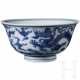 Blau-weiße Drachenschale mit Yongzheng-Sechszeichenmarke, China, wohl Yongzheng-Periode, 18. Jhdt. - photo 1 Blau-weiße Drachenschale mit Yongzheng-Sechszeichenmarke, China, wohl Yongzheng-Periode, 18. Jhdt. - photo 1