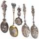 Fünf Historismus-Löffel, deutsch, Hanau (zwei)/Niederlande (einer), Ende 19. Jhdt. - photo 1 Fünf Historismus-Löffel, deutsch, Hanau (zwei)/Niederlande (einer), Ende 19. Jhdt. - photo 1