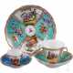 Schokoladentasse mit Untertasse, Mokkatässchen mit Untertasse und kleiner Teller, Dresden, Helena Wolfsohn, spätes 19. Jhdt. - photo 1