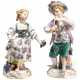 Zwei Gärtnerkinder als Gegenstücke, Johann Joachim Kaendler, um 1750 (Entwurf), Meissen, 20. Jhdt. (Ausführung) - photo 1