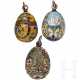 Drei Cloisonné-Email-Ei-Anhänger, Russland, 20. Jhdt. - photo 1 Drei Cloisonné-Email-Ei-Anhänger, Russland, 20. Jhdt. - photo 1