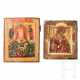 Zwei Ikonen: Gottesmutter der Passion und Verklärung Christi, Russland, 19. Jhdt. / 20. Jhdt. - photo 1 Zwei Ikonen: Gottesmutter der Passion und Verklärung Christi, Russland, 19. Jhdt. / 20. Jhdt. - photo 1
