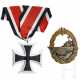 A Destroyer War Badge and a 1939 Iron Cross 2nd Class (mint), manufacturer Schwerin Berlin - photo 1