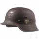 An army steel helmet M 42 with single decal - фото 1