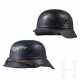 A Fire Protection Police double decal helmet M38 and a Reichsluftschutzbund helmet - photo 1 A Fire Protection Police double decal helmet M38 and a Reichsluftschutzbund helmet - photo 1