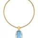 Large Blue Topaz-Pendant Necklace - photo 1