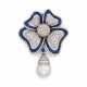 Sapphire-Diamond-Pearl-Pendant/Brooch "Blossom" - photo 1