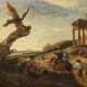 Jan Baptist Weenix. Idyllic Southern Landscape with Travelling Country Folk in front of Roman Temple Ruins - photo 1