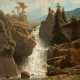 Adolf Chwala. Mountain Landscape with Ruins Above a Waterfall - photo 1