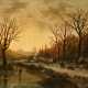 Johann Bernhard Klombeck. Winter Forest Landscape at Dusk - photo 1