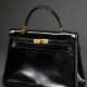 Hermès "Kelly Bag 32", 1981, schwarzes Box Kalbsle… - Foto 1