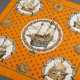 Hermès Seiden Carré "Nefs d'Or" in orange/beige/go… - Foto 1 Hermès Seiden Carré "Nefs d'Or" in orange/beige/go… - Foto 1