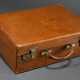 Small brown vintage leather suitcase with embossed… - photo 1 Small brown vintage leather suitcase with embossed… - photo 1