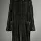 Dark brown plucked Saga mink coat with round colla… - фото 1 Dark brown plucked Saga mink coat with round colla… - фото 1